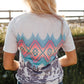 Multi-color Aztec Geometric Print T-shirt