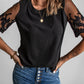 Floral Lace Sleeve Patchwork Top