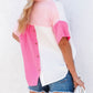 Rose Collared Neck Color Block Polo Shirt