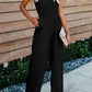 Flutter Sleeve Smocked Wide Leg Jumpsuit