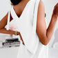 Tie On Shoulder V Neck Tank Top