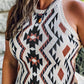 Aztec Geometric Print Knitted Tank Top