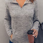 Gray Quarter Zip Pullover Sweatshirt