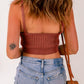 Ribbed Spaghetti Strap Cropped Knitted Tank Top