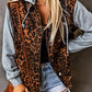 Leopard Ripped Hooded Denim Jacket