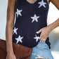 Star Print Racerback V Neck Tank Top