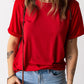Solid Color Crew Neck Tee
