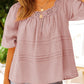 Puff Sleeve Eyelet Babydoll Blouse