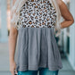 Leopard Spliced Flowy Ruched Tank