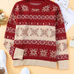 Red Christmas Snowflake Geometric Pattern Sweater