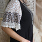 Leopard Print Lace Splicing Loose Top