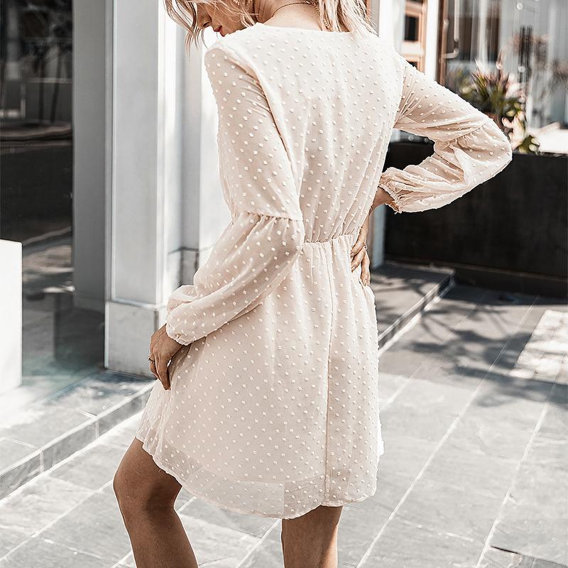Spring and summer casual long-sleeved dresses for women
