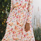 Pink Lace Patchwork Cut Out Back Floral Maxi Dress