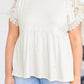 Apricot Hollowed Lace Sleeve Plus Size Tunic Top