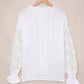 Crochet Lace Pointelle Knit Sweater