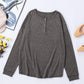 Button Long Sleeve Knit Top