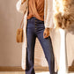 Apricot Crochet Hollow-out Long Cardigan
