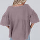 Textured Bubble Sleeves Top