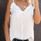 Ruffle Detail Spaghetti Straps Tank