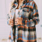Multicolor Plaid Button Down Ruffled Shirt Jacket