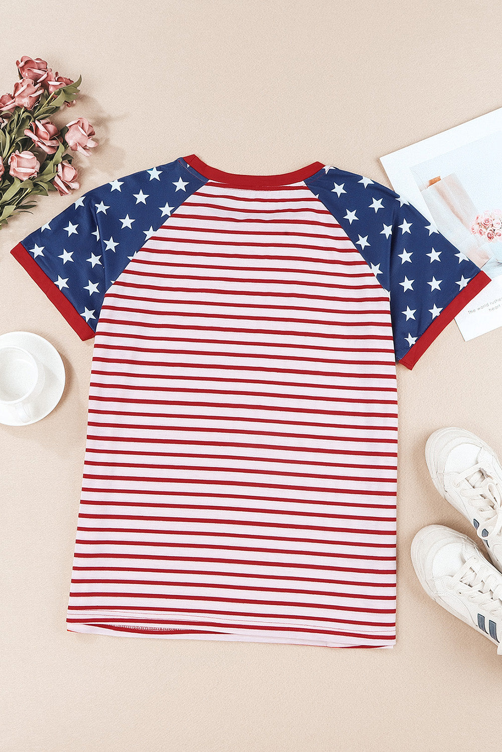 Stars and Stripes Flag Pattern T-shirt