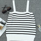 White Striped Tube Spaghetti Strap Knitted Tank Top