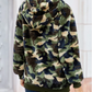 Camo Print Warm Furry Pullover Hoodie