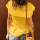 Lace Splicing Ruffled Short Sleeve T-shirt