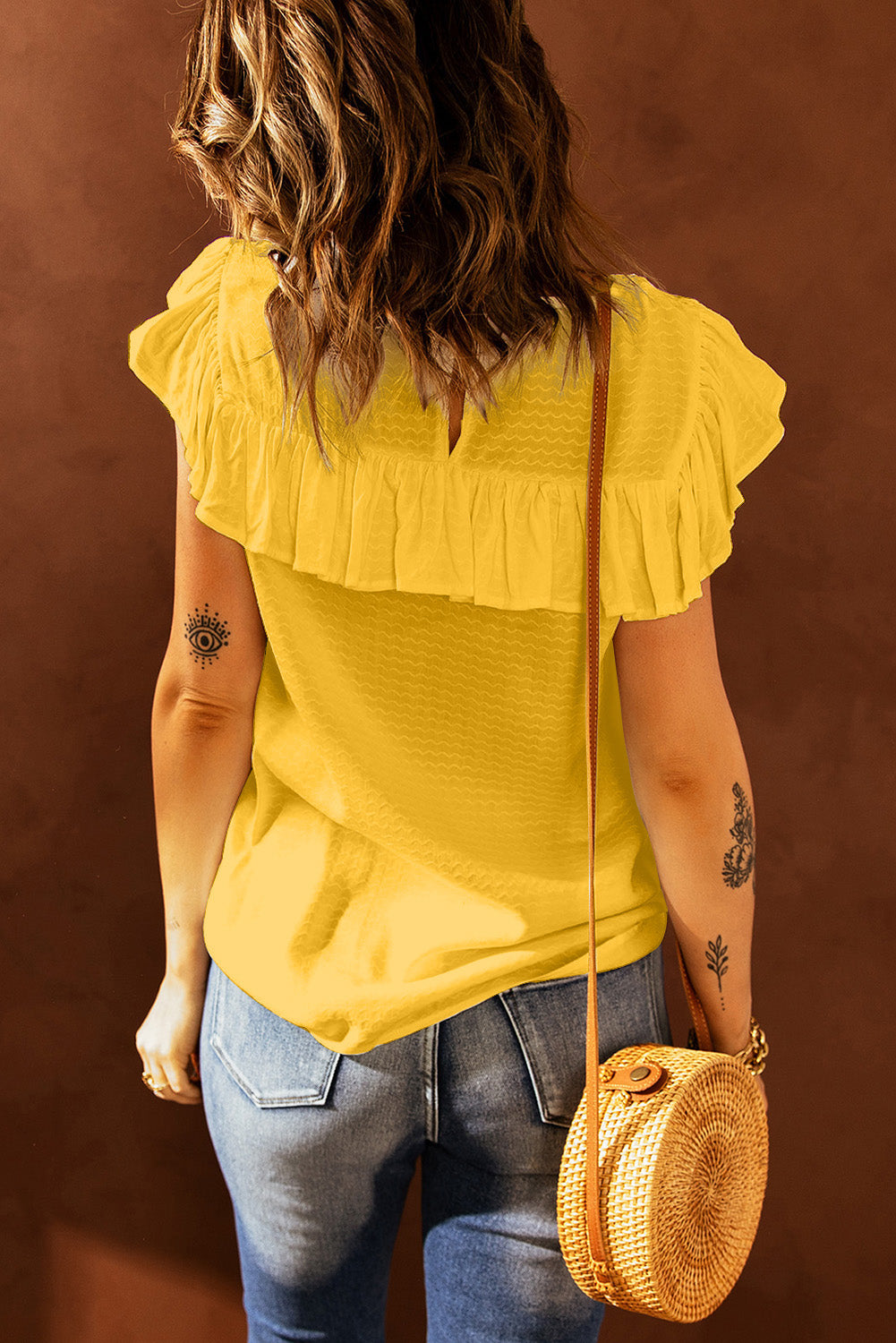 Lace Splicing Ruffled Short Sleeve T-shirt