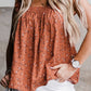 Floral Print Smocked Flounce Sleeveless Top