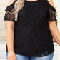 Black Floral Lace Cold Shoulder Plus Size Top