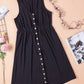 Buttons Sleeveless High Waist Mini Dress