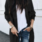 Plaid Knitted Long Open Front Cardigan