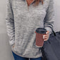 Gray Quarter Zip Pullover Sweatshirt