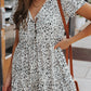 Beige Ditsy Print Casual Babydoll Dress
