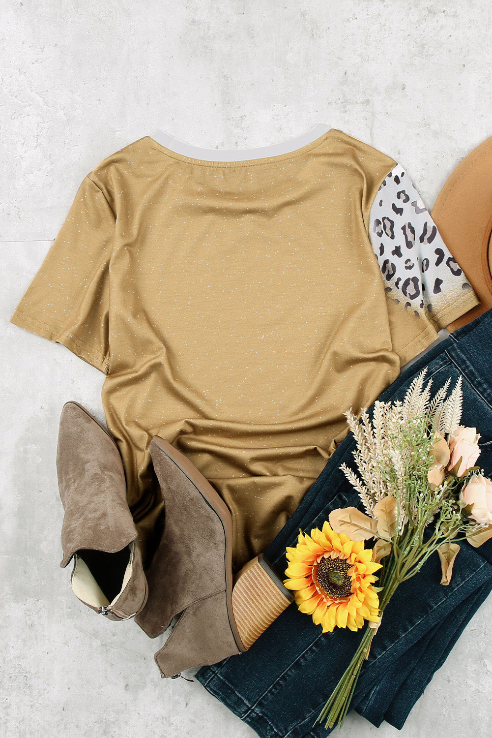 Touchdown Season Rugby Graphic Leopard Bleached Tee