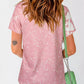 Pink Love Always Heart Leopard Bleached Print Graphic T Shirt
