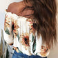 Floral Ruffled Tassel Tie Off Shoulder Blouse