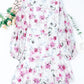 Vintage Floral Print Drawstring Flowy Dress