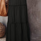 Frill Tiered Drawstring Waist Maxi Skirt