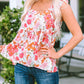 Multicolor Flutter Floral Print Flowy Tank Top
