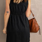 Buttons Sleeveless High Waist Mini Dress