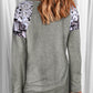 Long Sleeve Top With Leopard Snakeskin Print