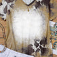 Brown Western Cow Spotted Bleached T Shirt
