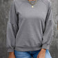 Raglan Patchwork Sleeve Pullover Sweatshirt