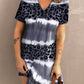 Leopard Color Block V-Neck T-shirt Dress