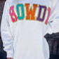 HOWDY Letter Color Block Print Oversized Sweatshirt