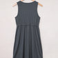 Buttons Sleeveless High Waist Mini Dress