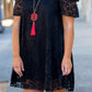 Black Cold Shoulder Lace Plus Size Dress