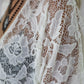 White Floral Lace Crochet Short Sleeve Open Front Kimono